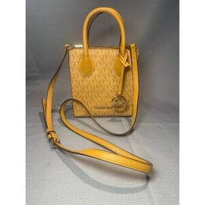 Michael Kors Mercer XS NS Shopper Crossbody Bag Yellow Logo 35T1GM9C0I